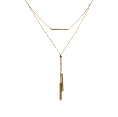 14 Karat Yellow Gold Layered Tasseled Design Necklace measuring 18 inches