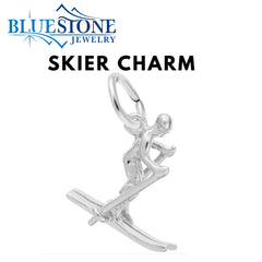 Sterling Silver Skier Charm