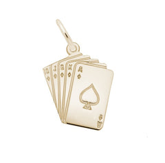 Sterling Silver with Gold Plating Cards Charm