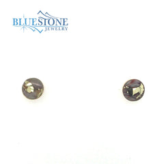 14 Karat Yellow Gold Stud Earrings with Gold Quartz Gemstones