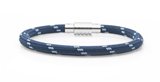 Dark Blue and Grey Nylon Bracelet with Steel Clasp. Medium size measur