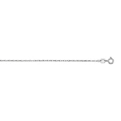 14K White Gold .85mm Machine Rope 16 Chain (Carded) with Spring Ring