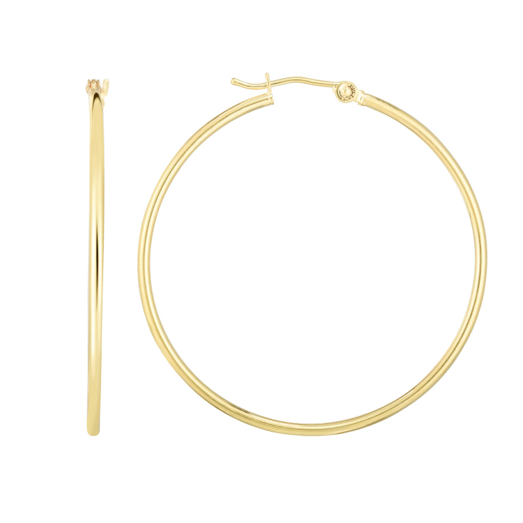 14K Yellow Gold 1.5x40mm Hoop EarringView related hoops in this series here.