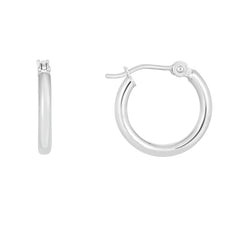 14K White Gold 2x15mm Hoop Earring View related hoops in this series here.