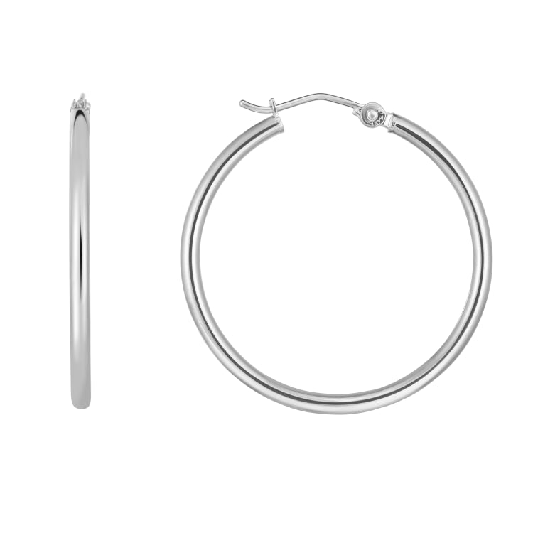 14K White Gold 2x30mm Hoop Earring View related hoops in this series here.