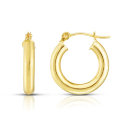 14K Yellow Gold 3x15mm Hoop Earring