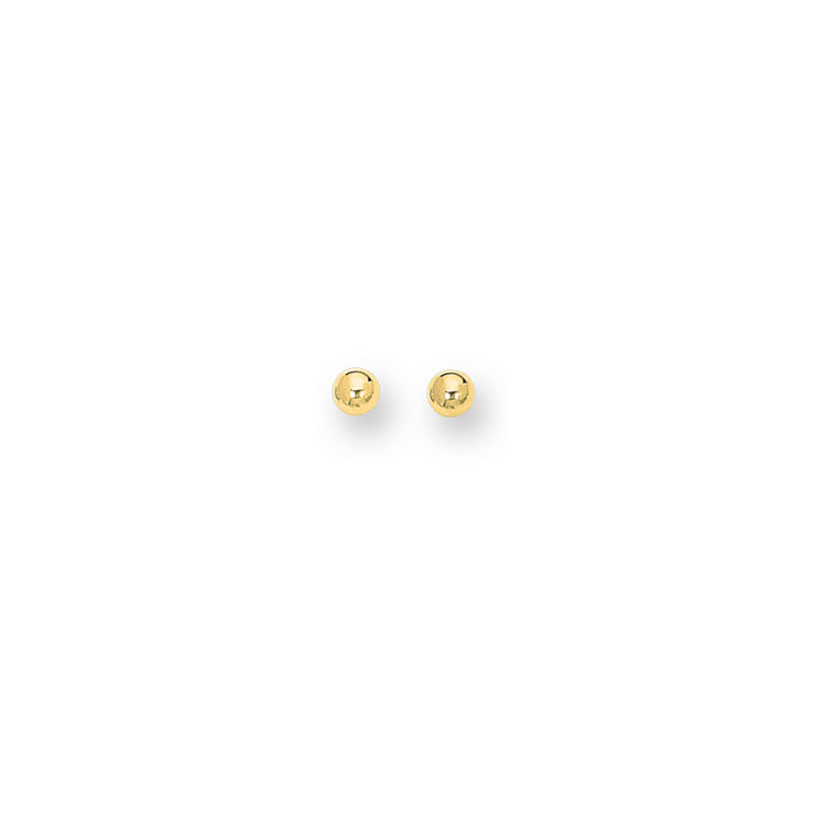 14K Yellow Gold Polished 4mm Post Earring