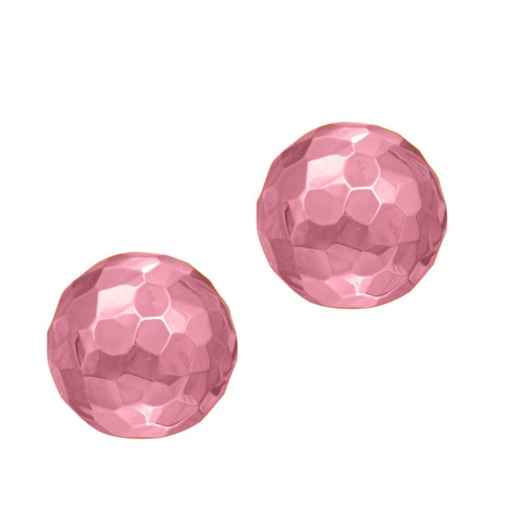 14K Rose Gold 7mm Diamond Cut Post Earring