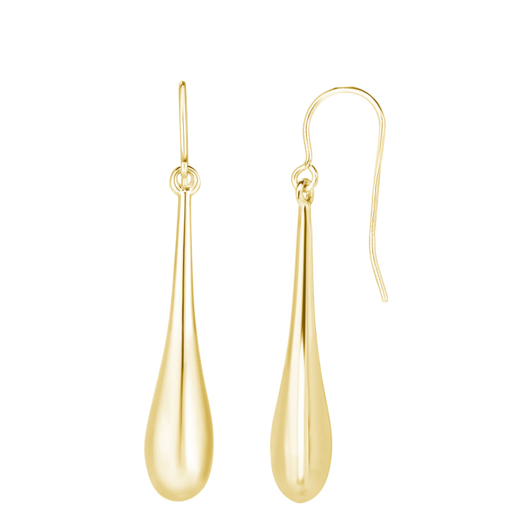14K Yellow Gold Polished Graduated Tear Drop Earring