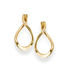 14K Yellow Gold Drop Freeform Earring