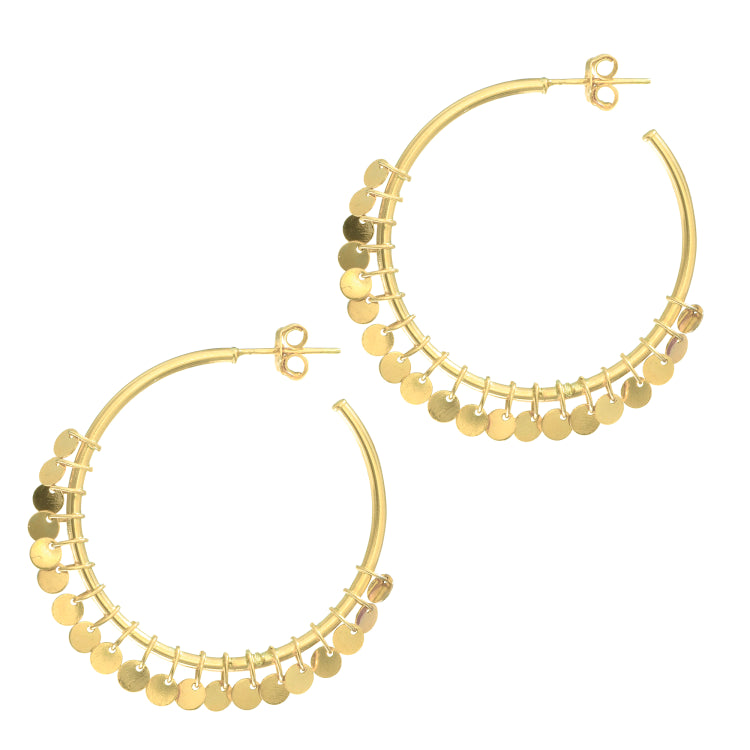 14K Yellow Gold Flora Hoop Earring