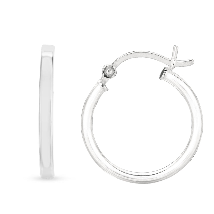 Sterling Silver 2x15mm Hoop Earring