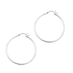Sterling Silver 2x35mm Hoop Earring