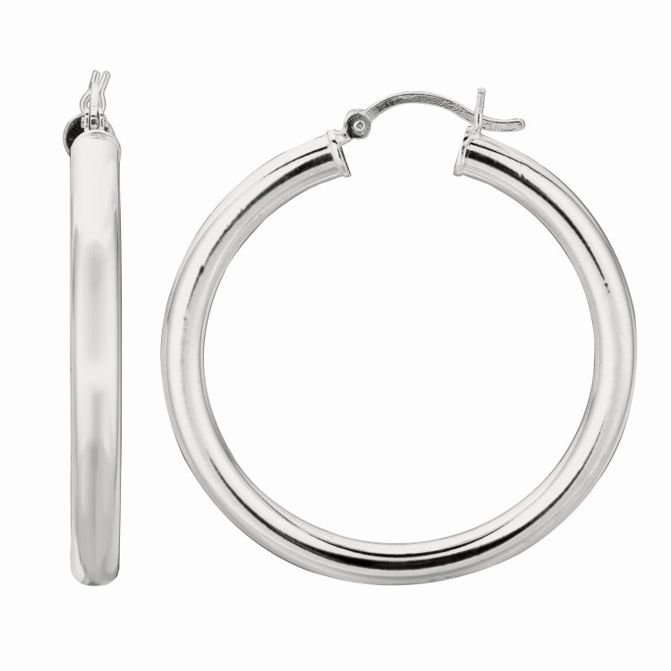 Sterling Silver 4x35mm Hoop Earring