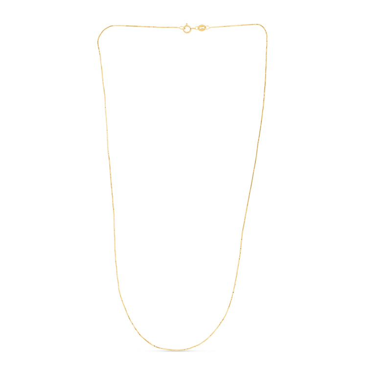 14K Yellow Gold .60mm Classic Box 18 Chain with Spring Ring