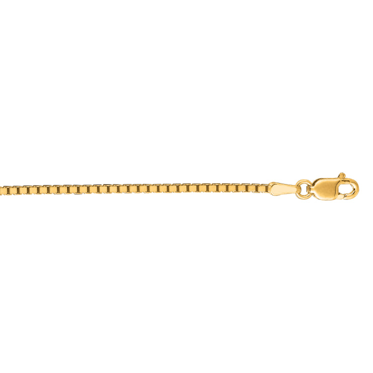 14K Yellow Gold 1.4mm Classic Box 16 Chain with Lobster Lock