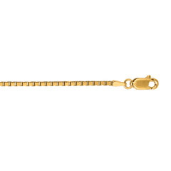 14K Yellow Gold 1.7mm Classic Box 20 Chain with Lobster Lock