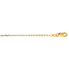 14K Yellow Gold 1.3mm Diamond Cut Cable 20 Chain with Lobster Lock