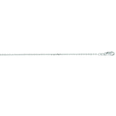 14K White Gold 1.3mm Diamond Cut Cable 18 Chain with Lobster Lock