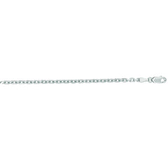 14K White Gold 3.1mm Diamond Cut Cable 24 Chain with Lobster Lock