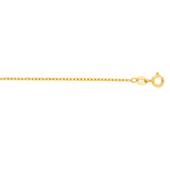14K Yellow Gold 1.2mm Open Cable 16 Chain with Spring Ring Clasp
