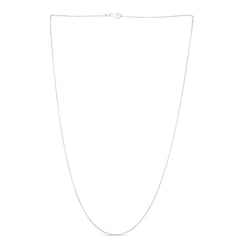 14K White Gold 1.2mm Oval Cable 16 Chain with Lobster Lock