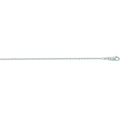 14K White Gold 1.5mm Oval Cable 20 Chain with Lobster Lock