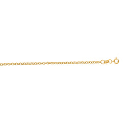 14K Yellow Gold 1.9mm Lite Rolo 16 Chain with Spring Ring Clasp