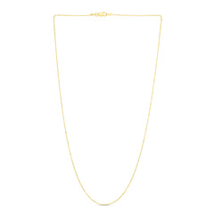 14K Yellow Gold 1.5mm Bead 16 Chain with Lobster Lock