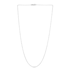 14K White Gold 0.9mm Diamond Cut Bead 18 Chain with Lobster Lock