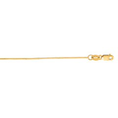 14K Yellow Gold 0.7mm Round Snake 18 Chain with Lobster Lock