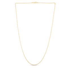 14K Yellow Gold 1.2mm Round Wheat 24 Chain with Lobster Lock