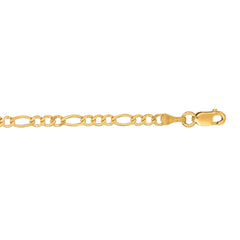 14K Yellow Gold 3.1mm Figaro 18 Chain with Lobster Lock
