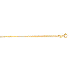 14K Yellow Gold 1.2mm Mariner 18 Chain with Spring Ring