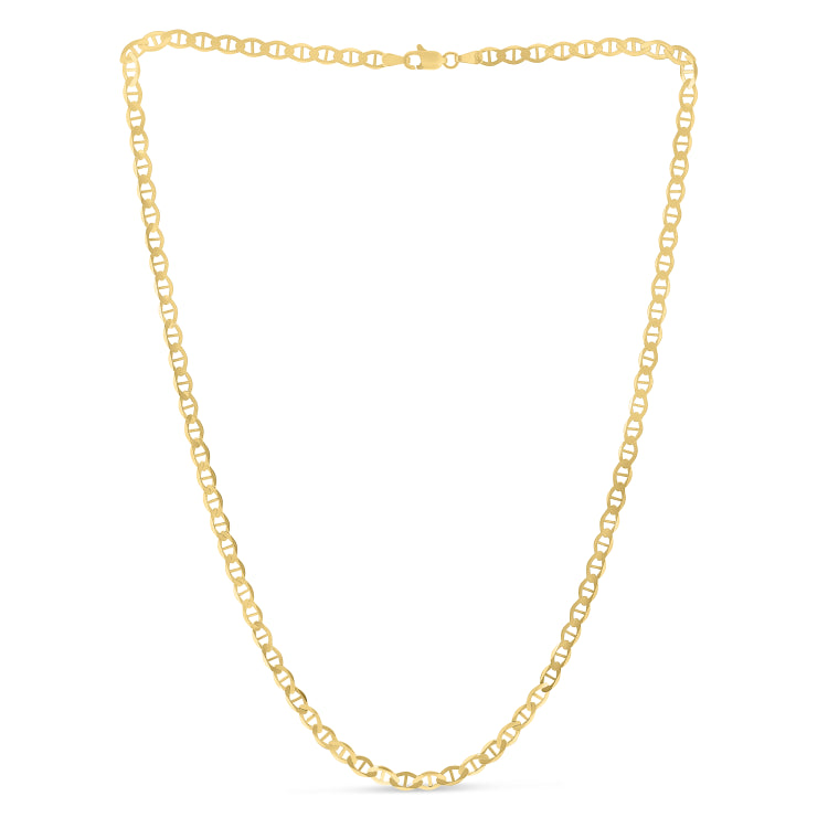 14K Yellow Gold 4.5mm Mariner 22 Chain with Lobster Lock