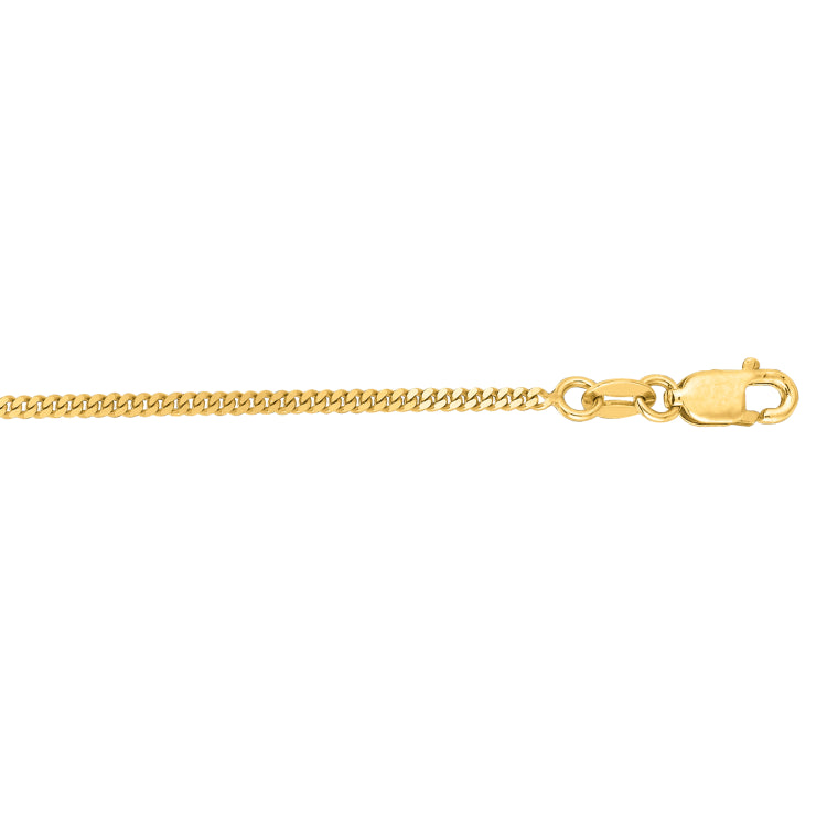 14K Yellow Gold 1.4mm Gourmette 16 Chain with Lobster Lock