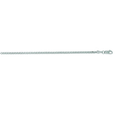 14K White Gold 2.2mm Gourmette 18 Chain with Lobster Lock