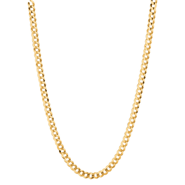 14K Yellow Gold 4.7mm Comfort Curb 20 Chain with Lobster Lock