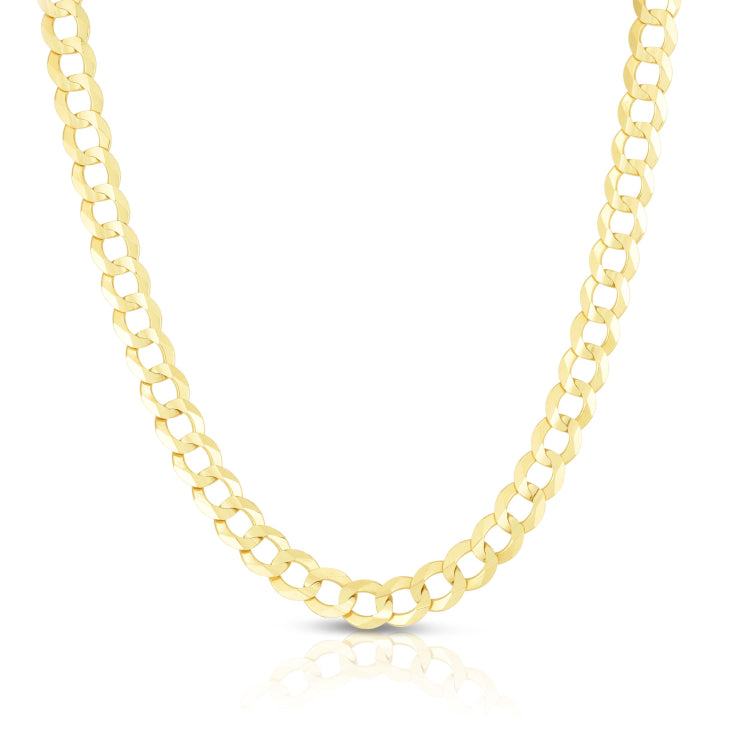 14K Yellow Gold 5.7mm Comfort Curb 20 Chain with Lobster Lock