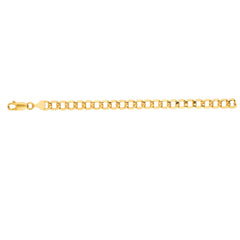 14K Yellow Gold 8 6.2mm Lite Curb Chain Bracelet with Lobster Lock