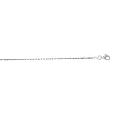 14K White Gold 1.6mm Diamond Cut Royal Rope 20 Chain with Lobster Lock