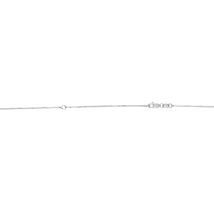 14K White Gold 0.7mm Extendable Box 18 Chain (Jump Ring at 16 inch) with Spring Ring