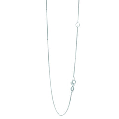 14K White Gold 0.8mm Extendable Box 18 Chain (Jump Ring at 16 inch) with Lobster Lock