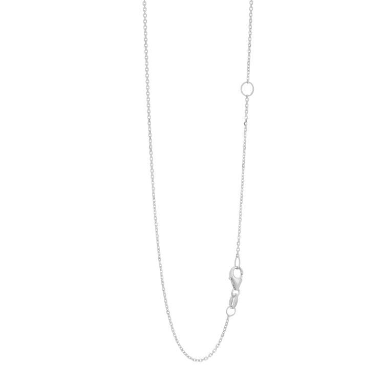 14K White Gold 1.1mm Extendable Diamond Cut Cable 20 Chain (Jump Ring at 16 inch) with Lobster Lock