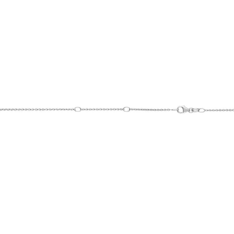 14K White Gold 1.3mm Double Extendable Diamond Cut Cable 18 Chain with Lobster Lock. Jump Ring at 16 and 17 inch.