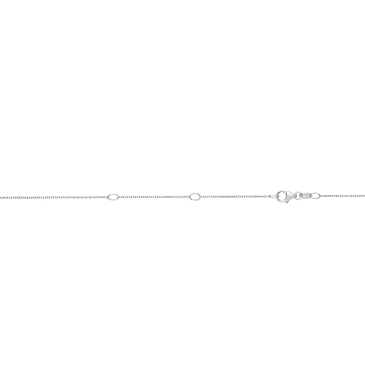 14K White Gold 0.97mm Double Extendable Cable 18 Chain with Lobster Lock. Jump Ring at 16 and 17 inch.