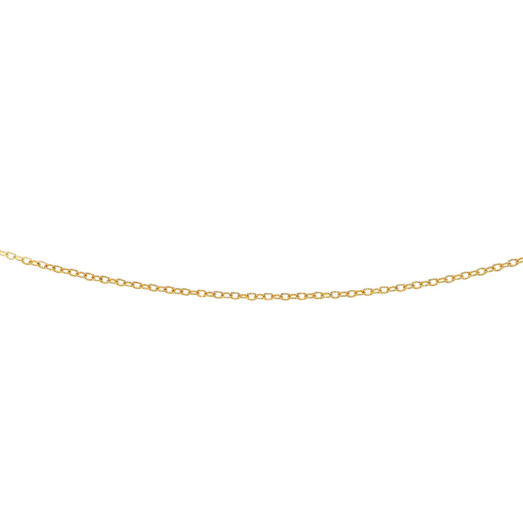 14K Yellow Gold 2.5mm Textured Cable 18 Chain with Lobster Lock