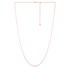 14K Rose Gold 1mm Adjustable Wheat 22 Chain with Lobster Lock