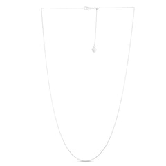 14K White Gold 0.97mm Adjustable Cable 22 Chain with Lobster Lock