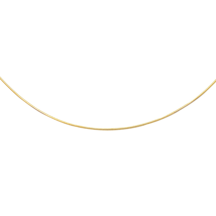 14K Yellow Gold 1.5mm Round 18 Omega with Screw Back Lock